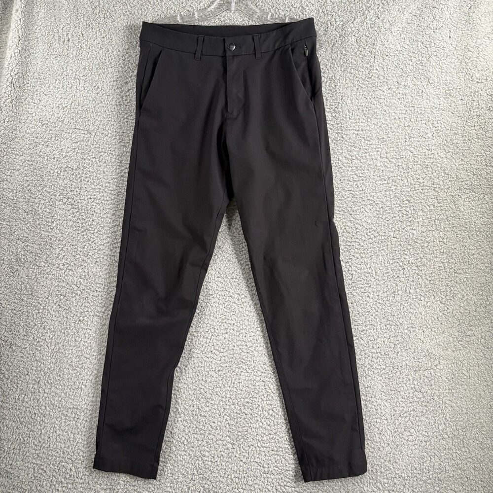 Lululemon Commision Pants Mens 30x30 Black Slim Fit Warpstreme Chino Khaki Pants